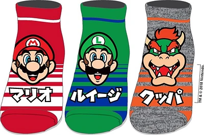 Super Mario Striped Kanji Socks 3 pack 