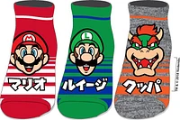 Super Mario Striped Kanji Socks 3 pack 