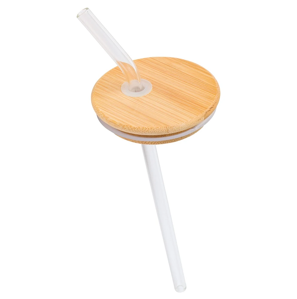Stitch Glass Tumbler with Bamboo Lid 