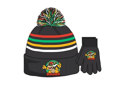 Bowser Kids Hat & Glove Set 