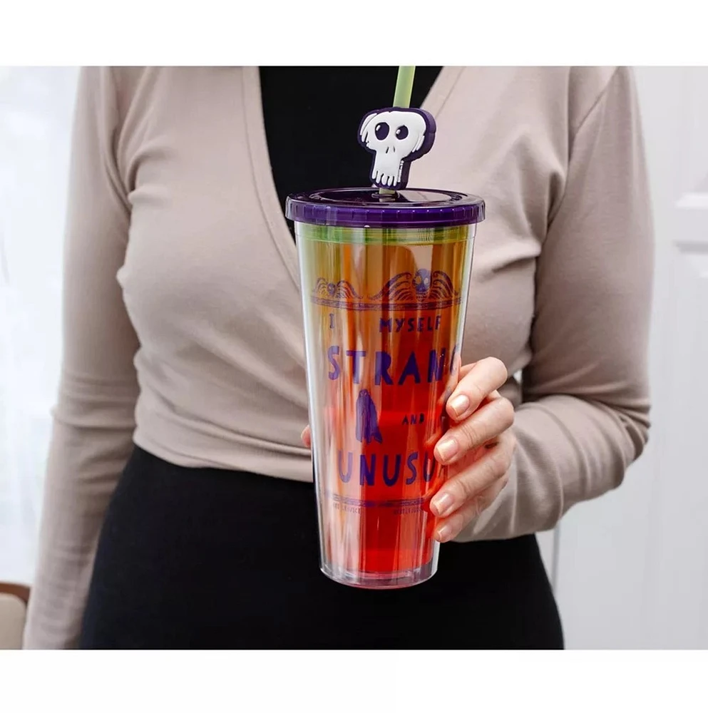 Beetlejuice: Strange and Unusual Cup With Lid and Straw 