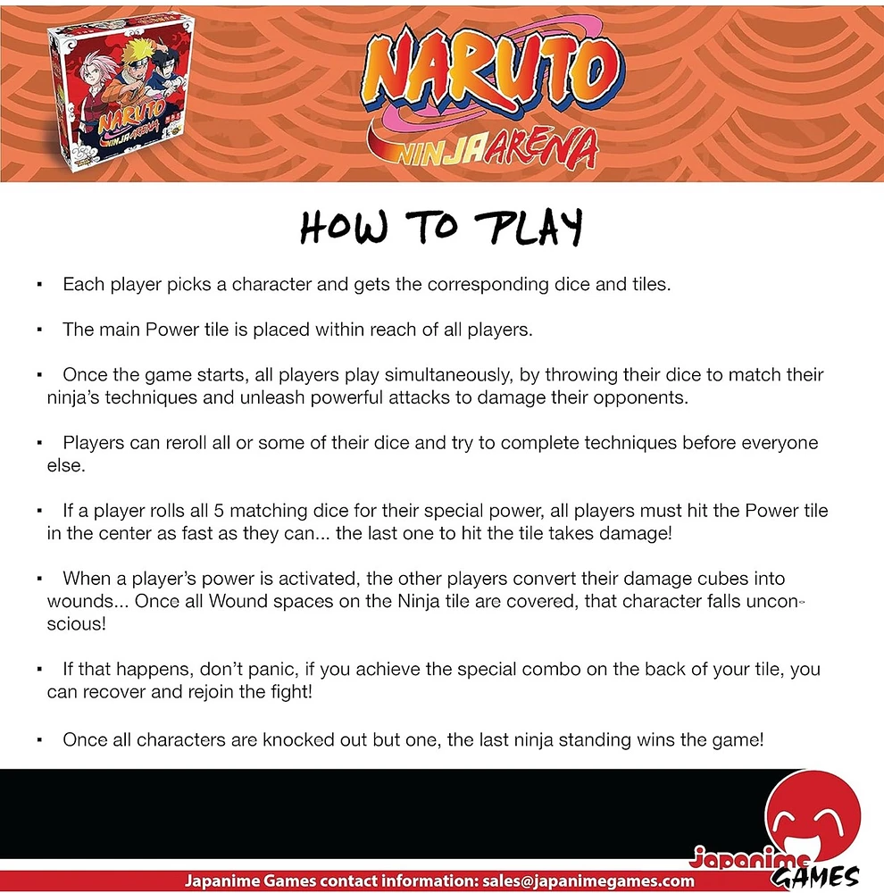 Naruto Ninja Arena Board Game 