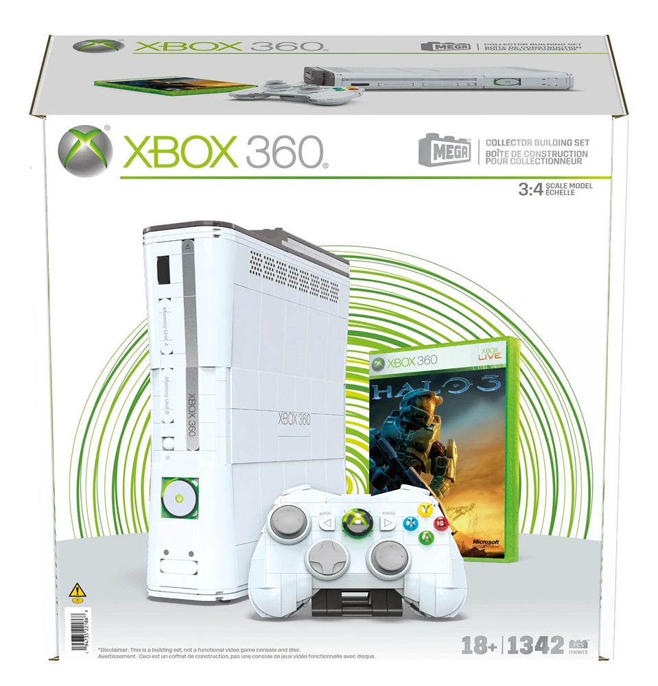 Mega Microsoft Xbox 360 Replica Building Toy Kit 