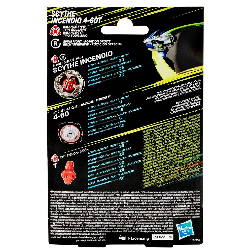 Beyblade X Scythe Incendio 4-60T Starter Pack Set 