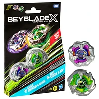 Beyblade X Knife Shinobi 4-80HN and Keel Shark 3-80F Top Dual Pack Set 