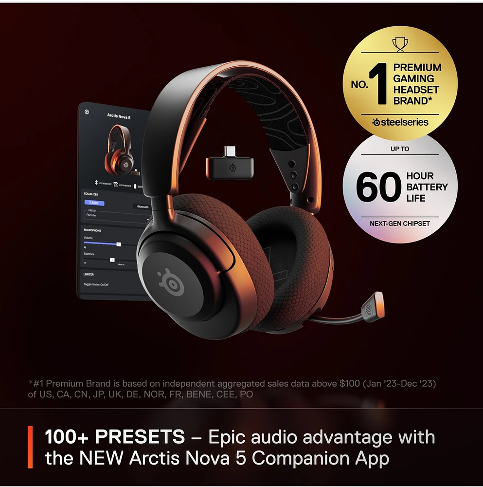 Steelseris Arctis Nova 5 Wireless Gaming Headset for Pc/Playstation/Switch - Noir 