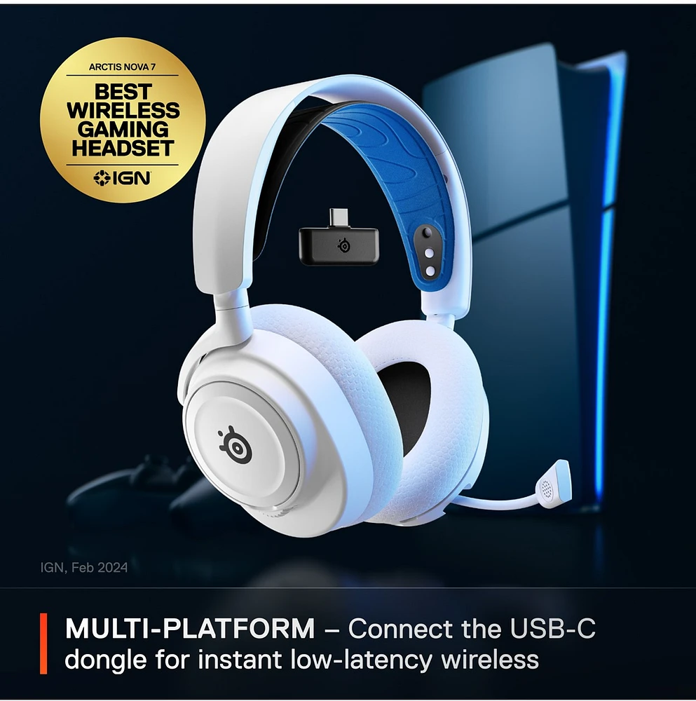 Steelseries Arctis Nova 7P Wireless Gaming Headset - Blanc 