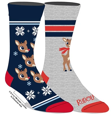 Rudolph Holiday Socks, 2 pack 