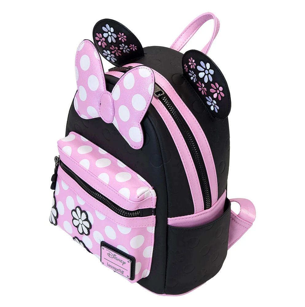 Loungefly: Minnie Mouse Floral Rock the Dots Mini Backpack 