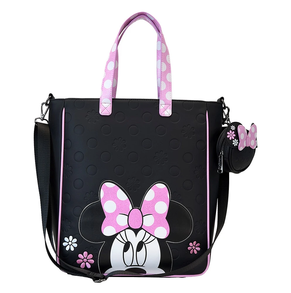 Loungefly : Sac fourre-tout Minnie Floral Rock the Dots avec porte-monnaie 