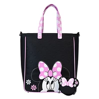 Loungefly : Sac fourre-tout Minnie Floral Rock the Dots avec porte-monnaie 