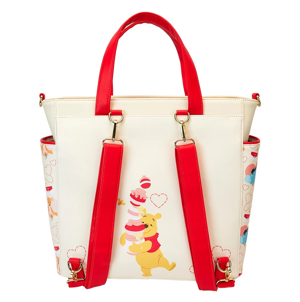 Loungefly : Sac à dos fourre-tout convertible Winnie l'ourson Love 