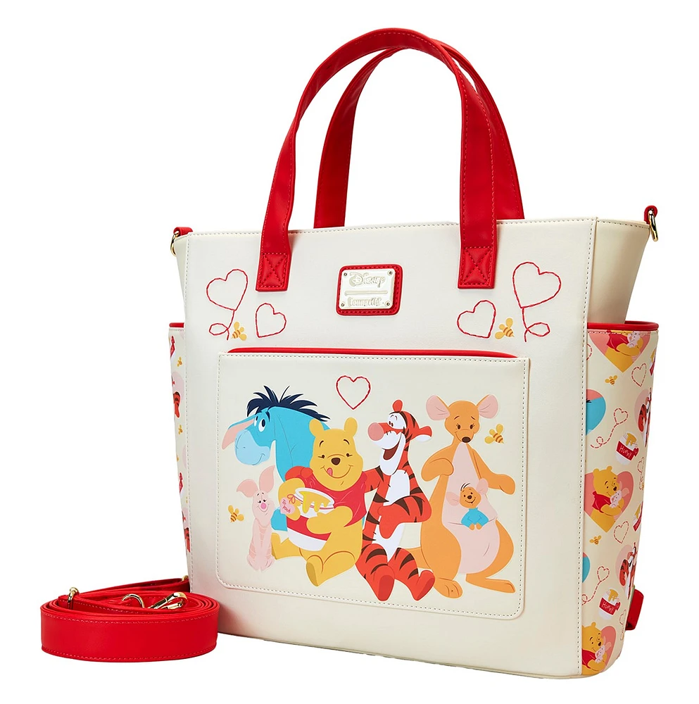 Loungefly : Sac à dos fourre-tout convertible Winnie l'ourson Love 