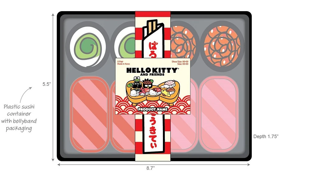 Hello Kitty & Friends Sushi Socks Gift Box, 4 pack 