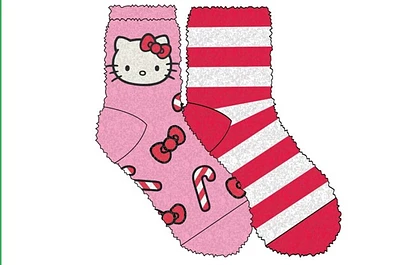 Chaussettes douillettes rayées Hello Kitty, lot de 2 