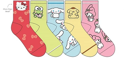 Hello Kitty & Friends Ribbed Womens Socks, 5 Pack 