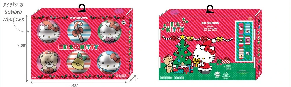 Hello Kitty : chaussettes ornementales des Fêtes, paquet de 6 