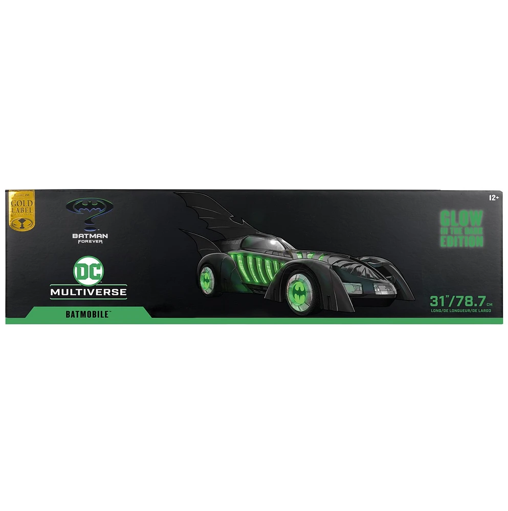 DC Multiverse Batman Forever Batmobile Glow In The Dark Gold Label 