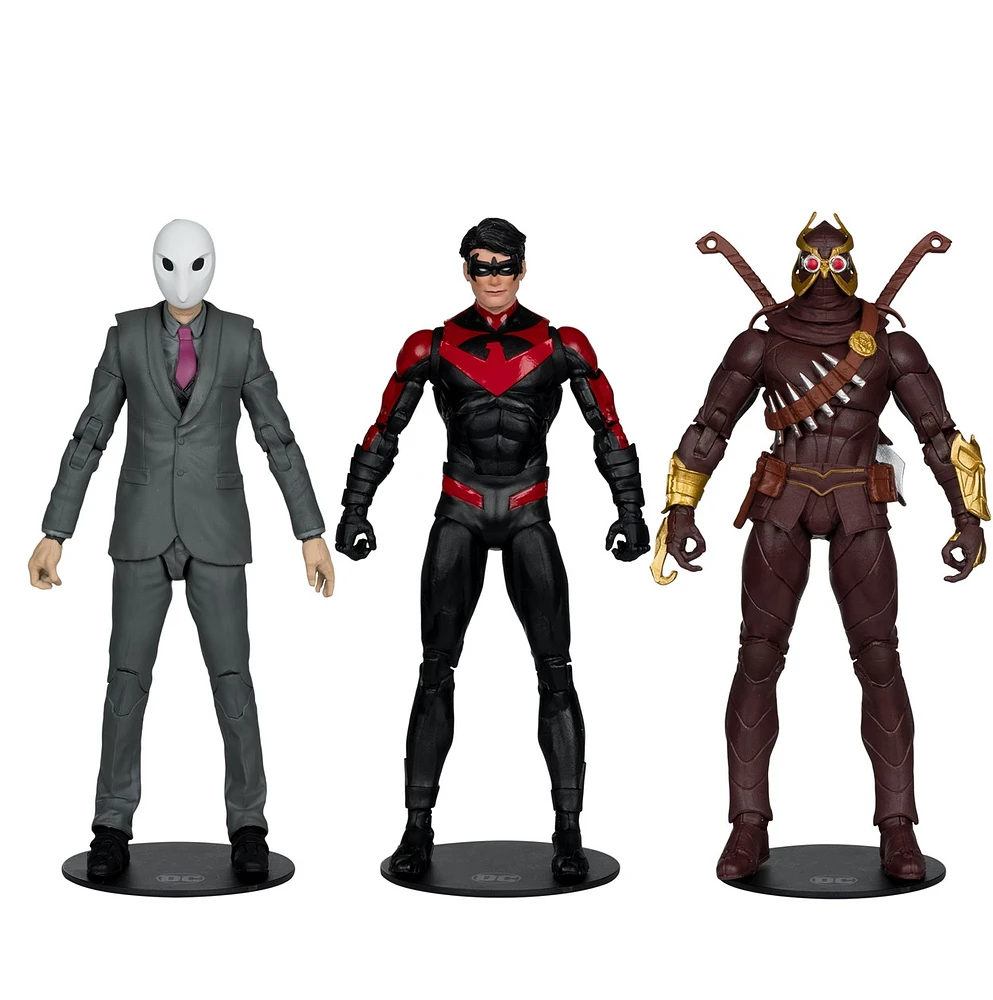 DC Multiverse Nightwing vs Talon & Owl 7in Figure 3 Pack Gold Label 