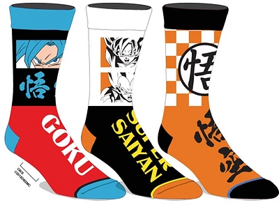 Lot de 3 paires de chaussettes Super Saiyan Dragon Ball Z : Goku et Vegeta 
