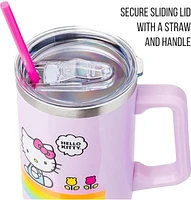 Hello Kitty : Gobelet en acier inoxydable à rayures arc-en-ciel 