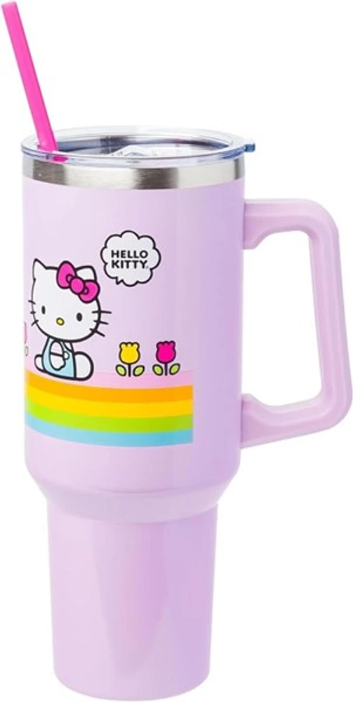 Hello Kitty: Rainbow Stripes Stainless Steel Tumbler 