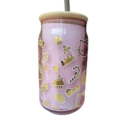 Hello Kitty Snowflakes Glass Tumbler 