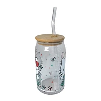 Gobelet en verre avec robe d'arbre de Noël Hello Kitty 