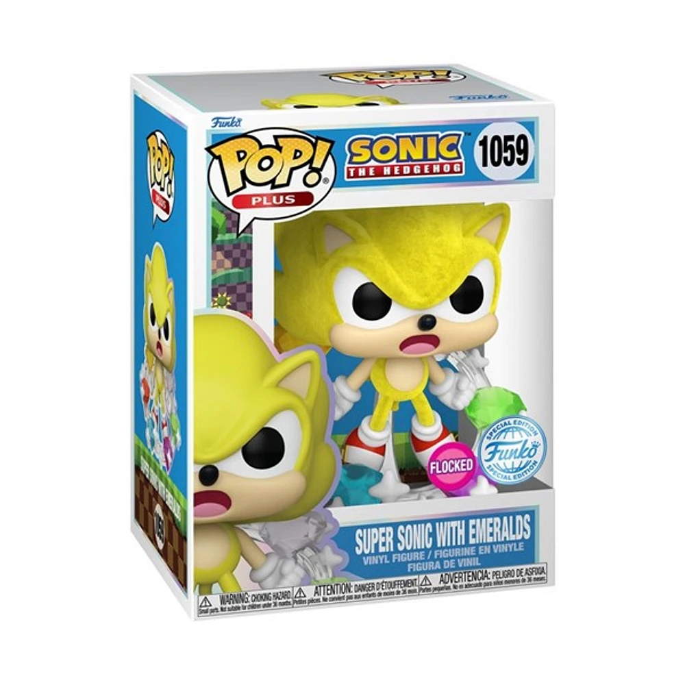 POP! Sonic the Hedgehog Super Sonic with Emeralds Flocked 