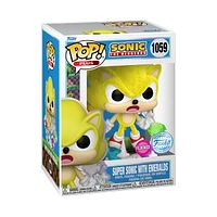 POP! Sonic the Hedgehog Super Sonic with Emeralds Flocked 