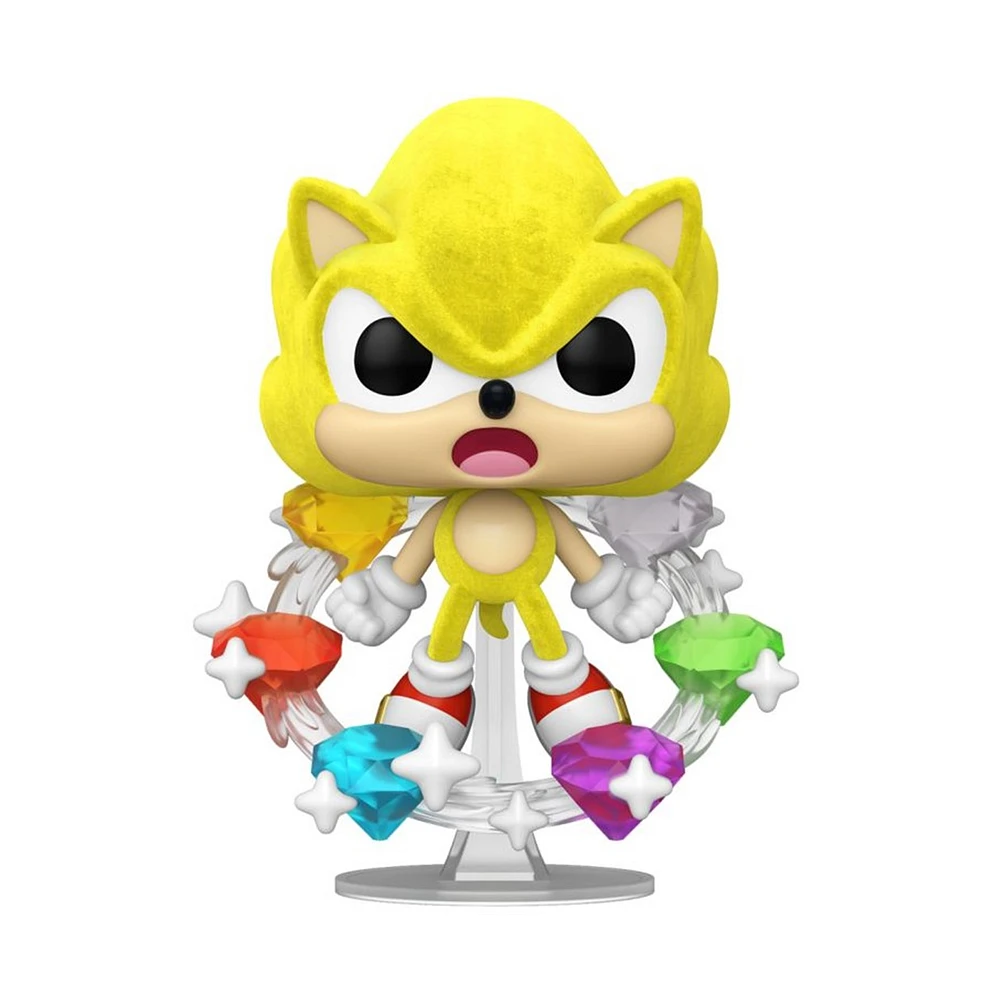 POP! Sonic the Hedgehog Super Sonic with Emeralds Flocked 