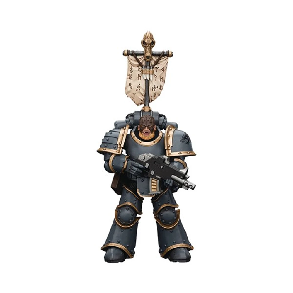 Warhammer The Horus Heresy Space Wolves Grey Slayer Legion Vexilla 1/18 Action Figure