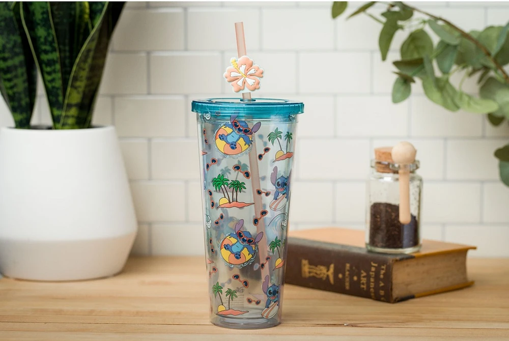Stitch Ocean Palm Trees Tumbler 