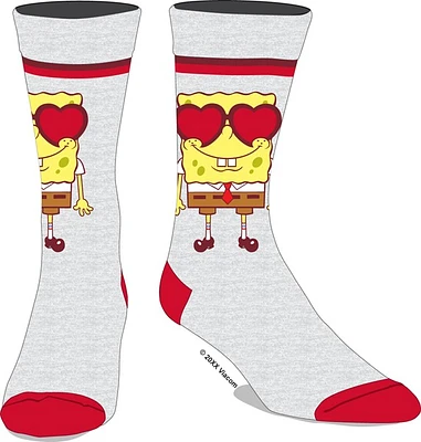 Chaussettes Bob l'éponge avec yeux en forme de cœur 