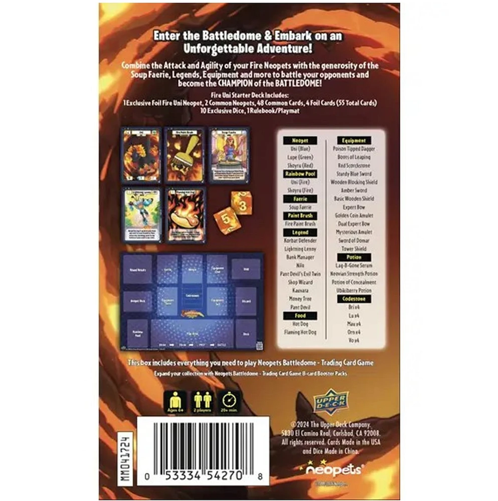 Neopets Battledome Trading Card Game – Fire Uni Starter Deck 