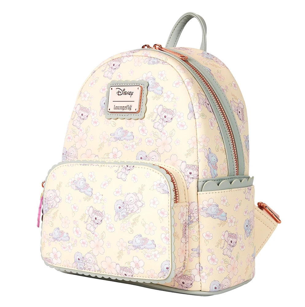 Loungefly: Stitch & Angel Cherry Blossom Mini Backpack 