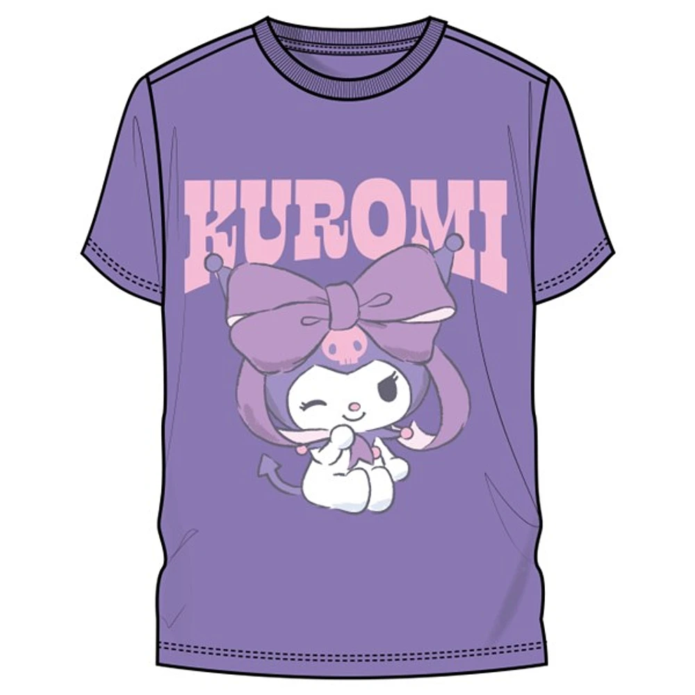 Kuromi with Bow Purple Tee