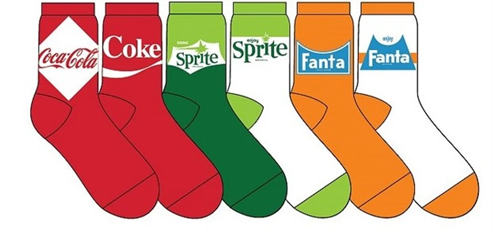 Coca-Cola Retro Vending Machine Socks, 6 pack 