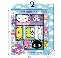 Hello Kitty & Friends Striped Socks, 7 pack 