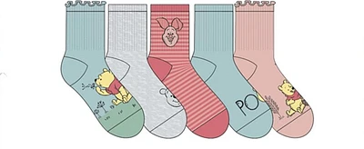 Winnie the Pooh Lettuce Hem Socks, 5 pack 