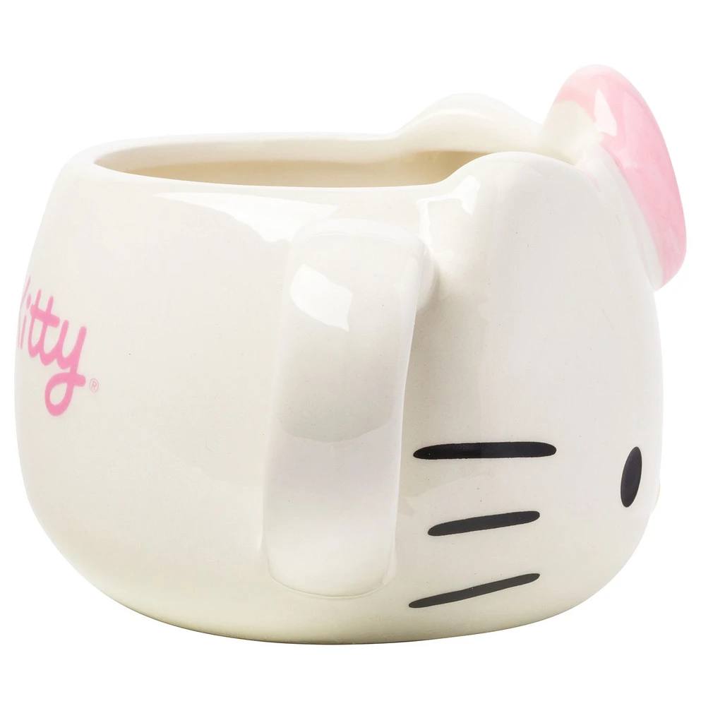 Tasse sculptée avec nœud rose Hello Kitty 