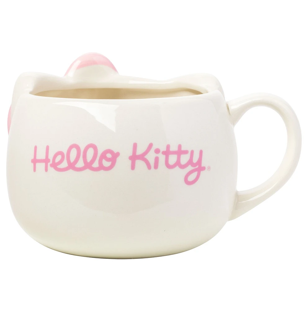 Tasse sculptée avec nœud rose Hello Kitty 