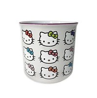 Tasse Hello Kitty avec visages et nœuds pailletés 