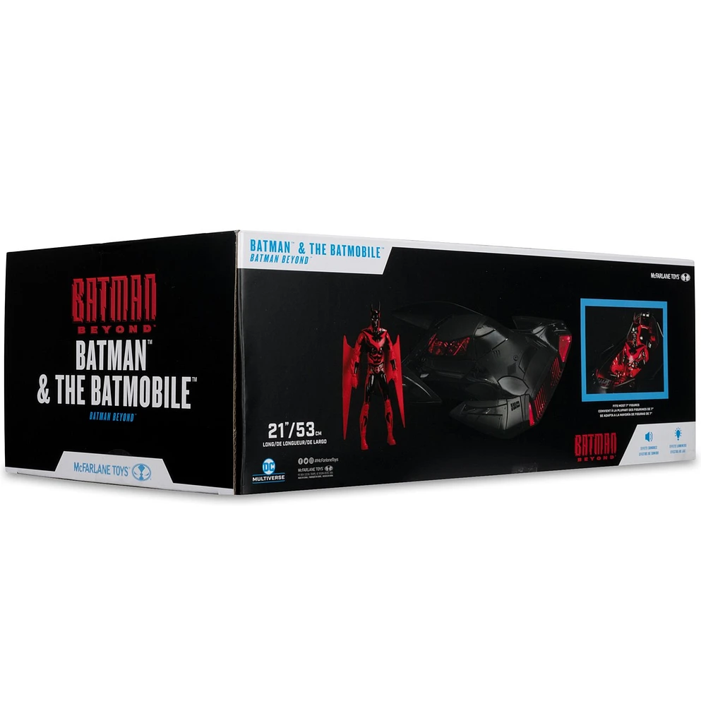 DC Multiverse Batman & Batmobile (Batman Beyond) Gold Label Vehicle with Lights and Sound 
