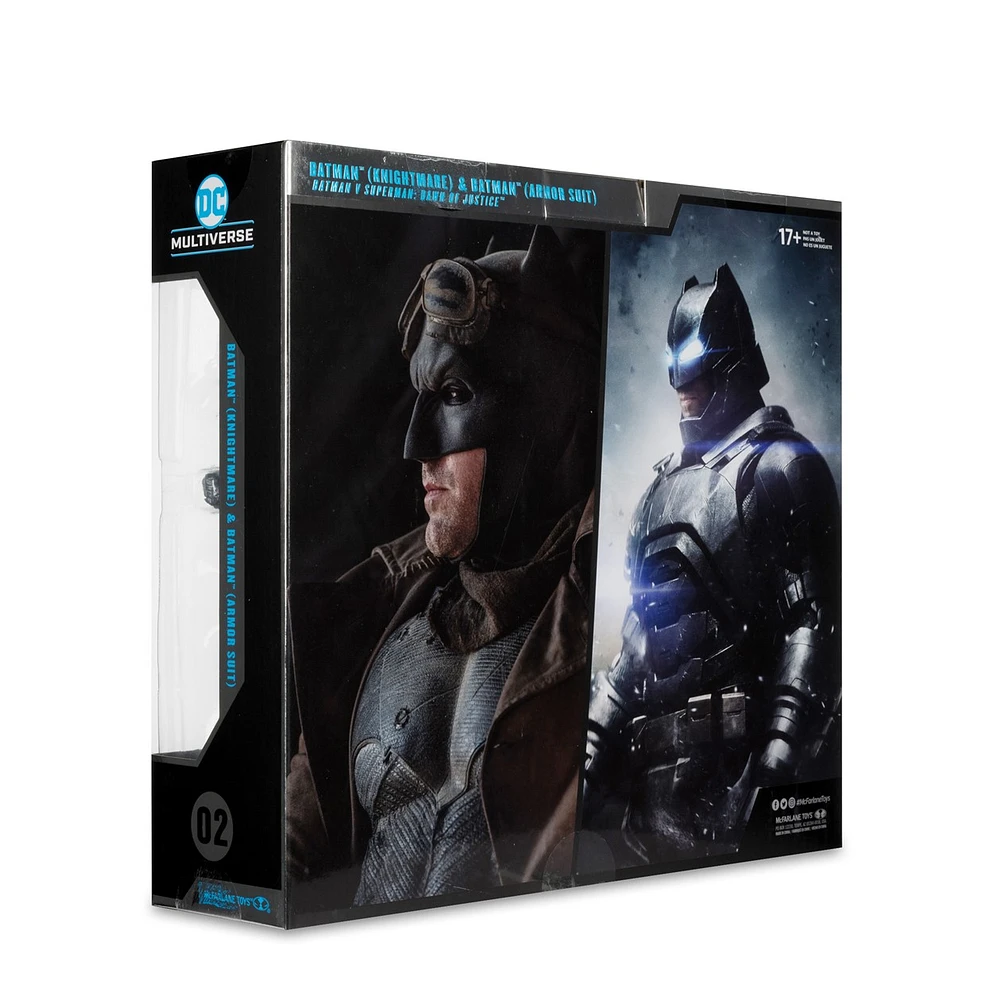 DC Multiverse Batman (Knightmare) & Batman (Armor Suit) (Batman v Superman) 7-Inch Figure McFarlane Collector Edition 2pk #2 Gold Label