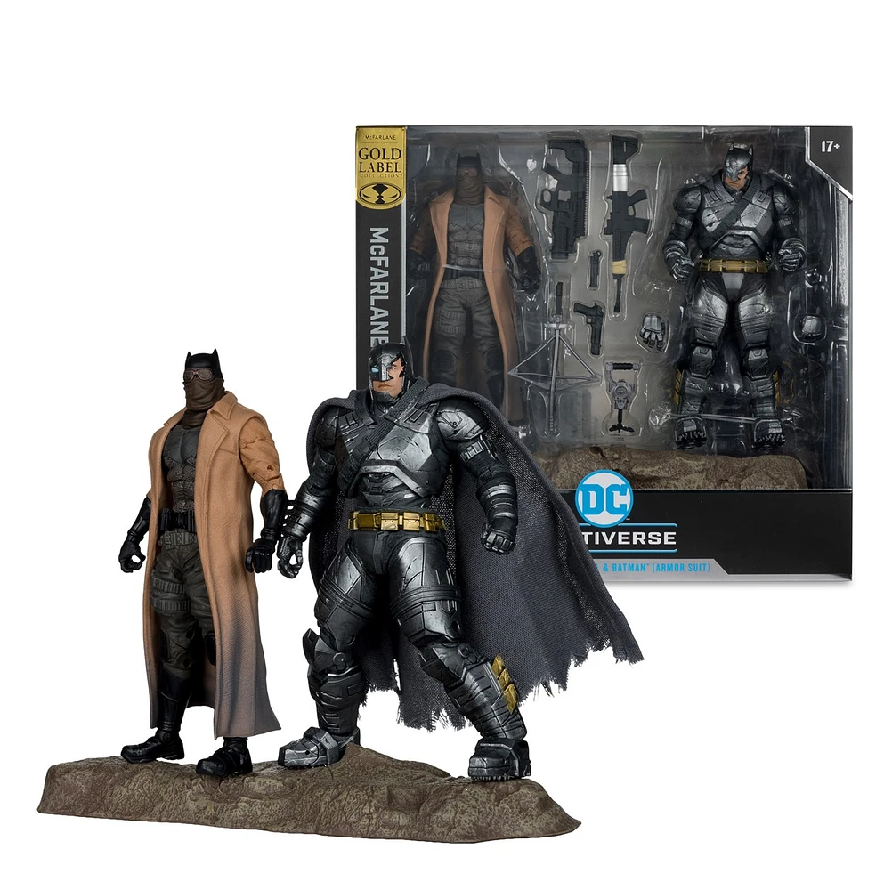 DC Multiverse Batman (Knightmare) & Batman (Armor Suit) (Batman v Superman) 7-Inch Figure McFarlane Collector Edition 2pk #2 Gold Label