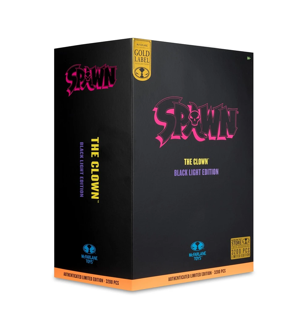 Spawn The Clown Black Light Edition 7in Action Figure Gold Label 