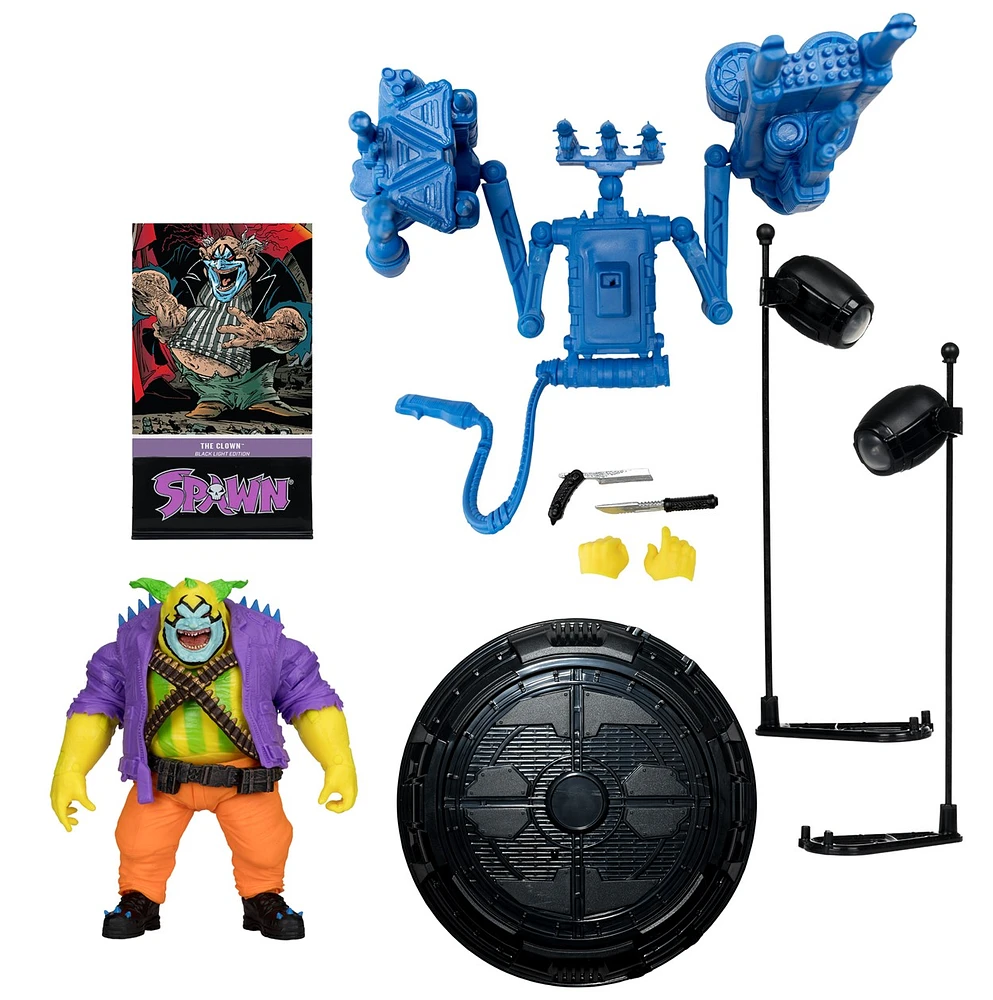 Spawn The Clown Black Light Edition 7in Action Figure Gold Label 