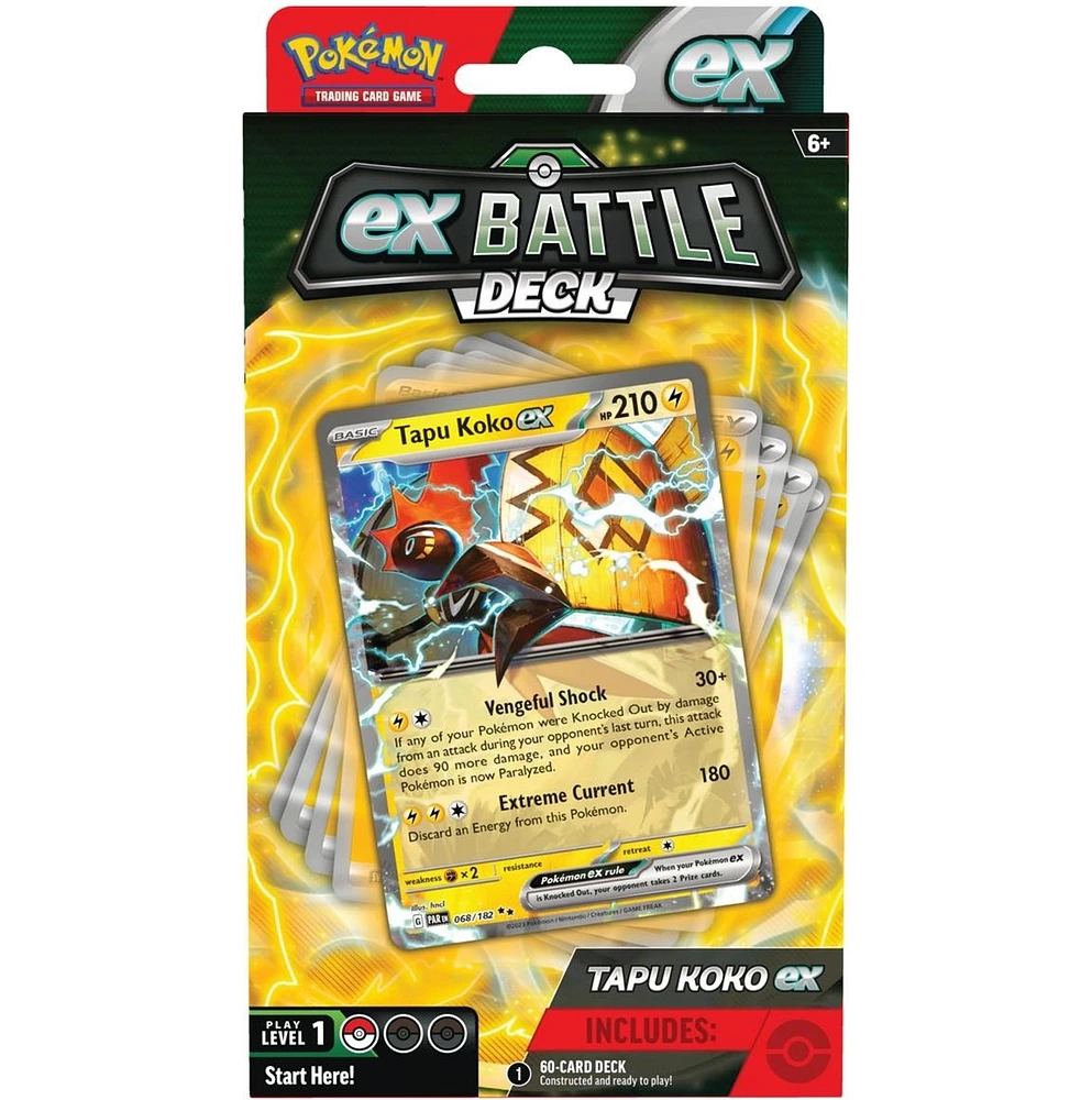 Pokémon Trading Card Game Tapu Koko ex or Iron Leaves ex Battle Deck Assortie – Une variation choisie au hasard