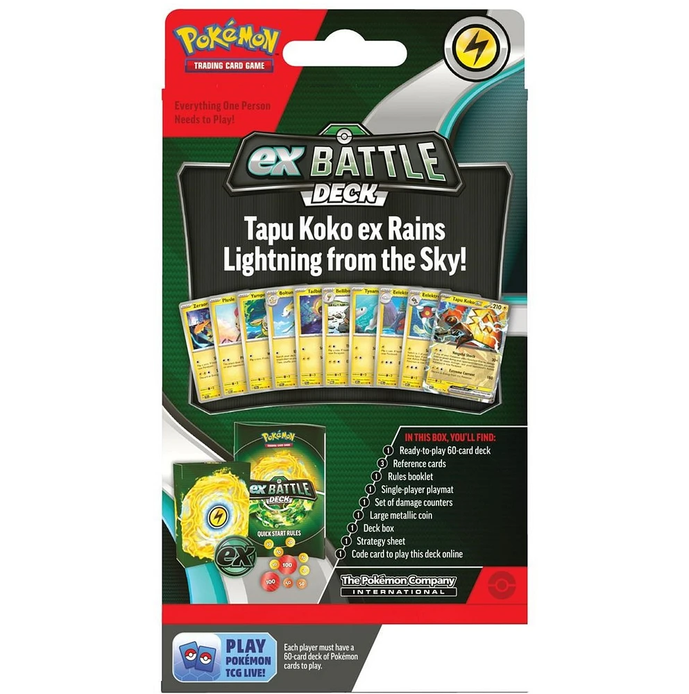 Pokémon Trading Card Game Tapu Koko ex or Iron Leaves ex Battle Deck Assortie – Une variation choisie au hasard